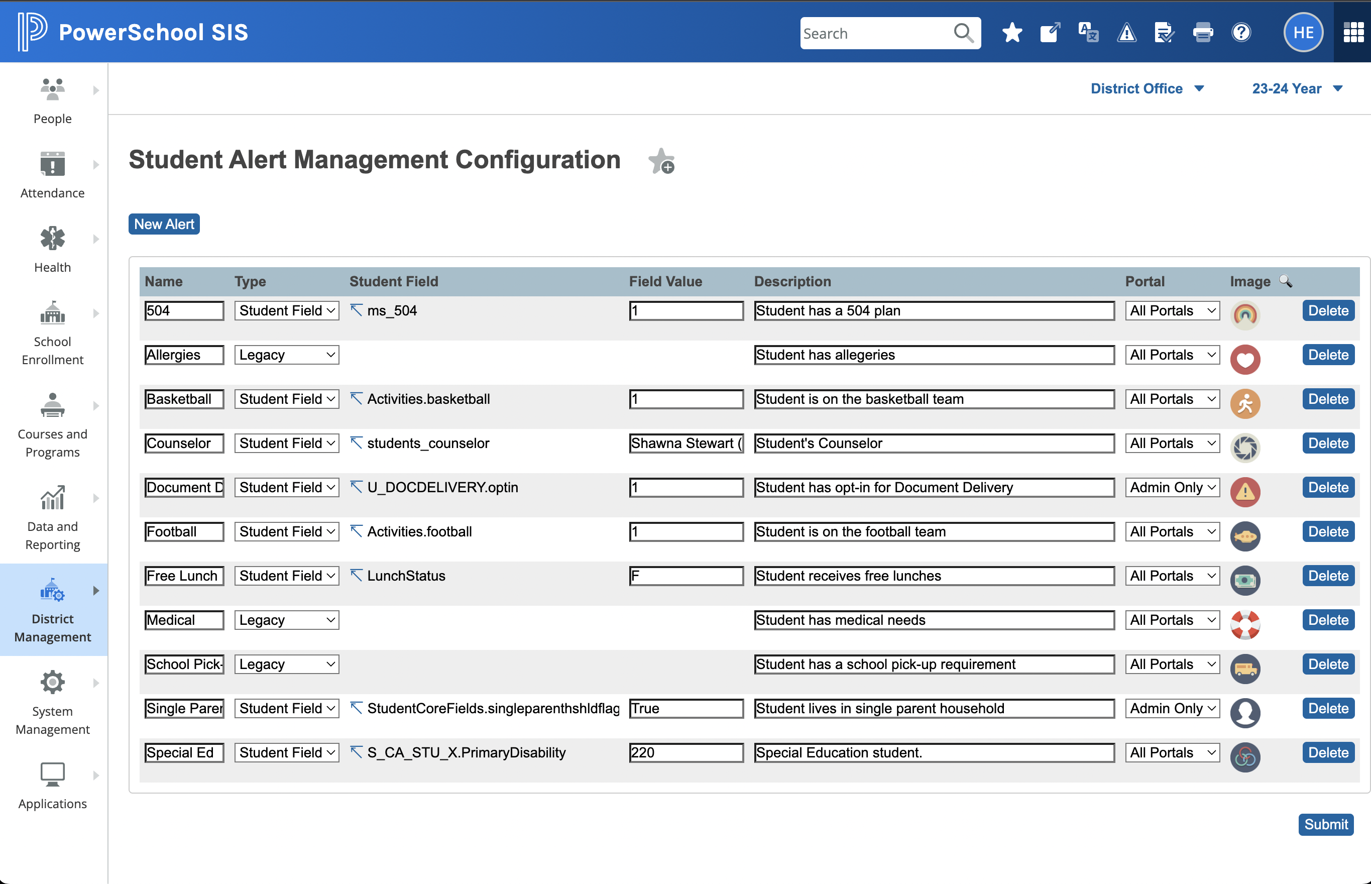 Student alert management powerschool marketplace